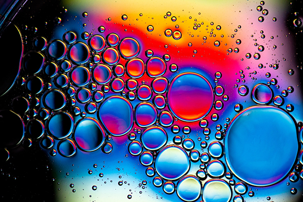 multiple bubbles form a stream