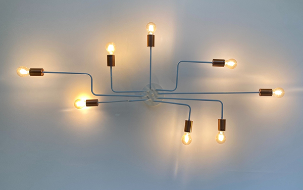 A series of lights are connected by a network